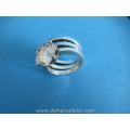 een vintage Hollands zilveren kristal dames ring 