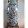 a large Chinese famille rose porcelain vase