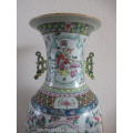 a large Chinese famille rose porcelain vase