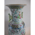 a large Chinese famille rose porcelain vase