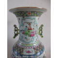 a large Chinese famille rose porcelain vase