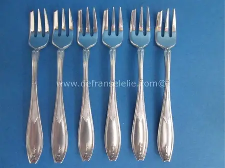 a set of six antique Dutch silver cake forks