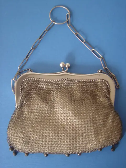 German Silver Chainmaille Purse Depose Silver Mesh Handbag Flapper Pur -  ChristiesCurios